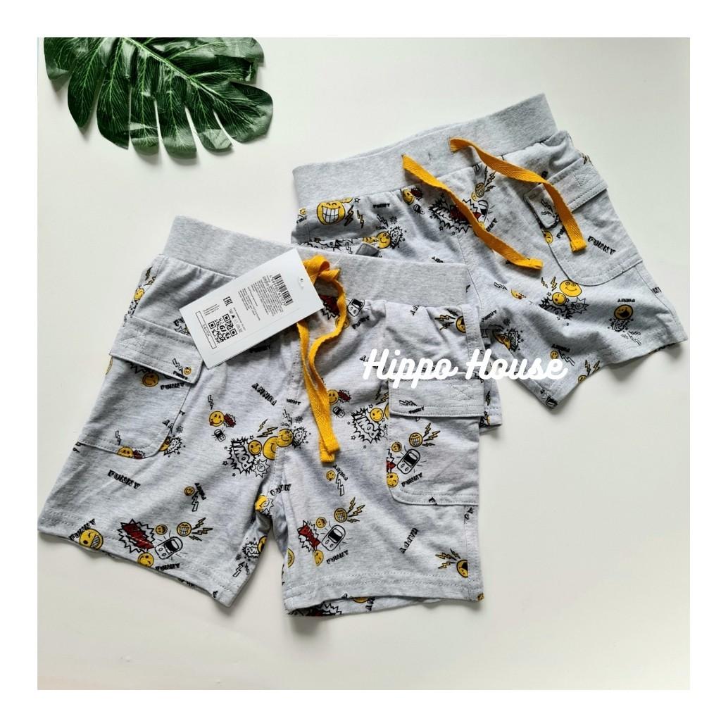 Quần Short Đùi Bé Trai Túi Hộp GeeJay Xuất Dư size nhí Chất Cotton Hoạ Tiết Mềm Mát Hippo House