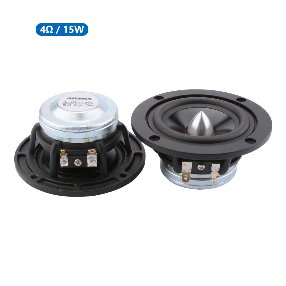 Aiyima 2pcs loa tầm trung 3 inch 4 8 ohm 15W Full Range Loa loa đầu đạn nhôm loa DIY Hệ thống âm nhạc DIY Color: 8 Ohm Speaker Woofer Size/Full-Range Size: 3"