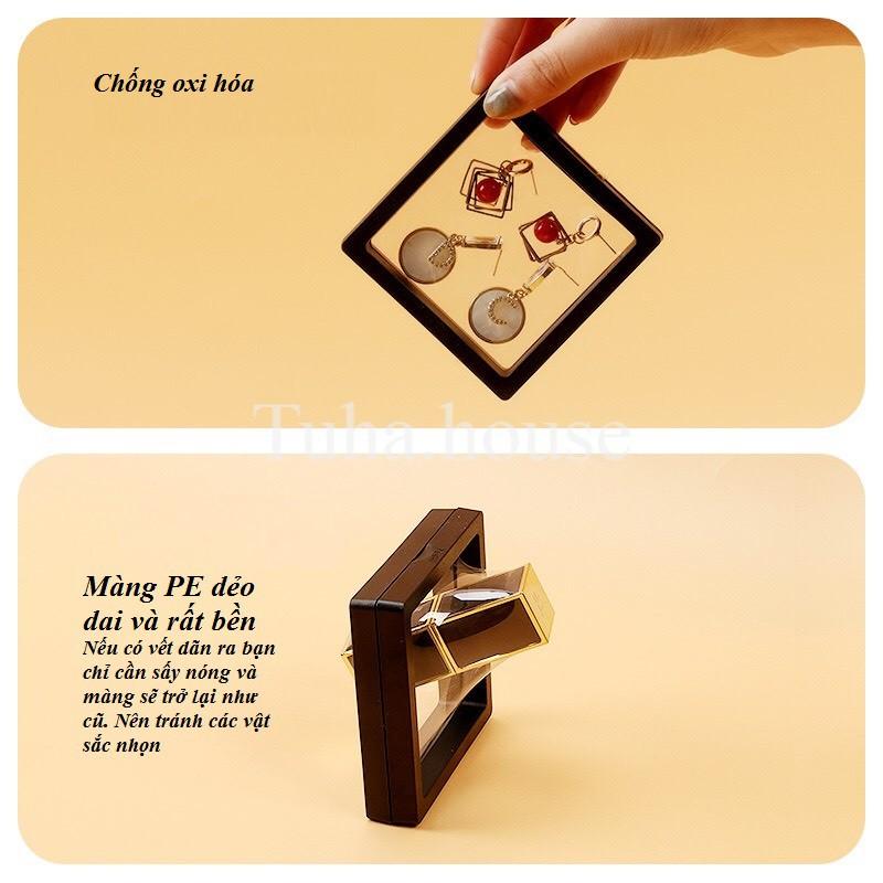Hộp đựng trang sức màng PE trong suốt, hộp trang sức mini trưng bày nữ trang, nail, huy hiệu