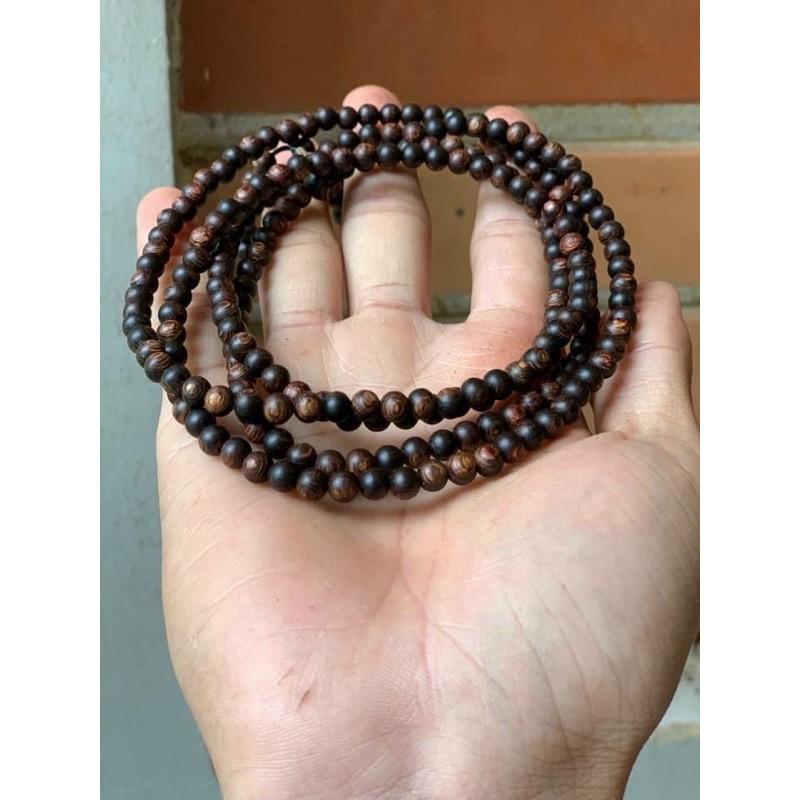 Vòng chuỗi trầm Sánh chìm 4li 108 hạt. 216hat. kèm hộp nhung Dây phụ và thẻ bảo hành +tặng 2 viên nụ