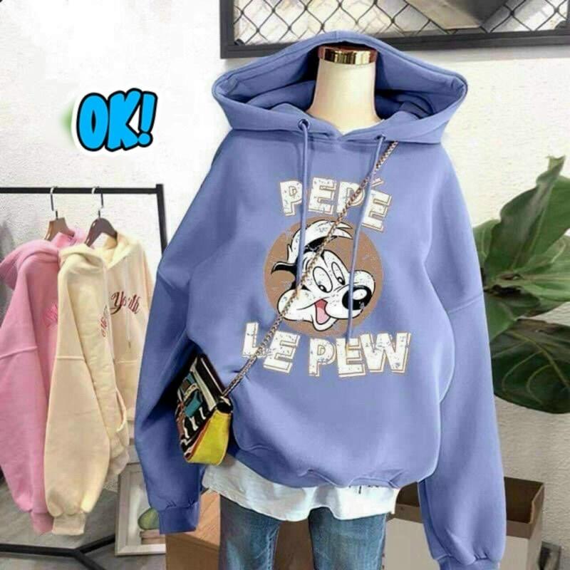 Áo Hoodie Pew Nỉ Ngoại Tay Phồng PEPE Chất In Đẹp ️ Áo Khoác Nỉ Bông In Hoạt Hình Unisex