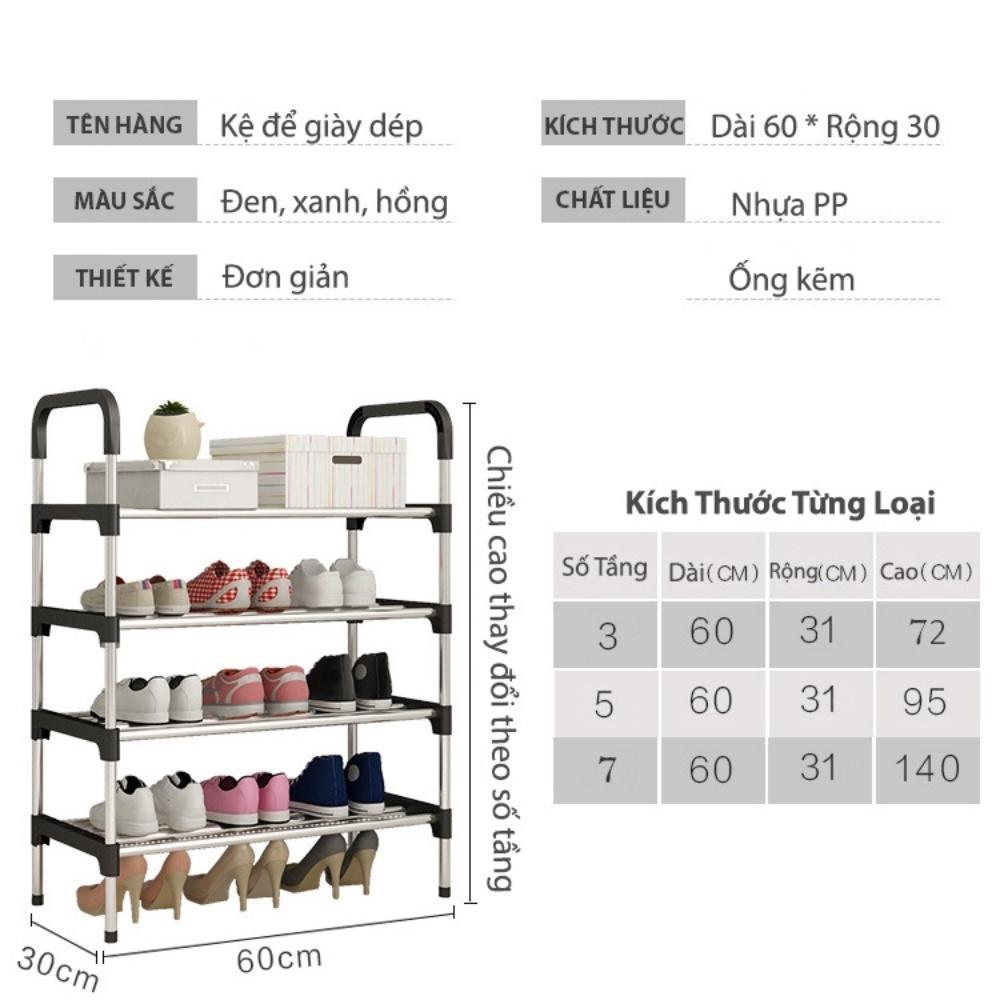 Kệ để giày dép 5 tầng lắp ghép chất liệu inox cao cấp, giá để giày dép, đồ đạc có thể tháo rời, hàng loại 1 chắc chắn
