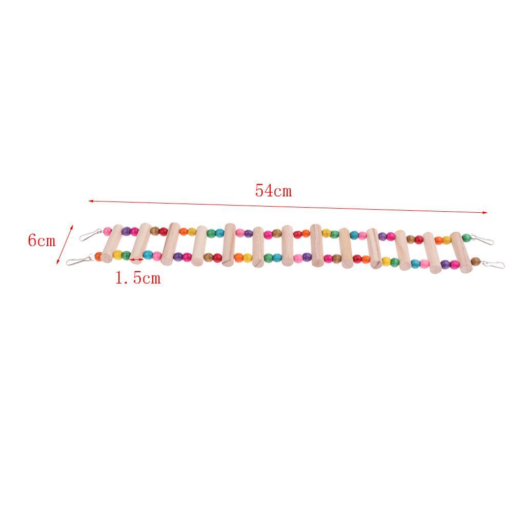 2x Nature Parrot Swing Stairs Wooden Swing Climbing Parrots Ladder Bird Toy
