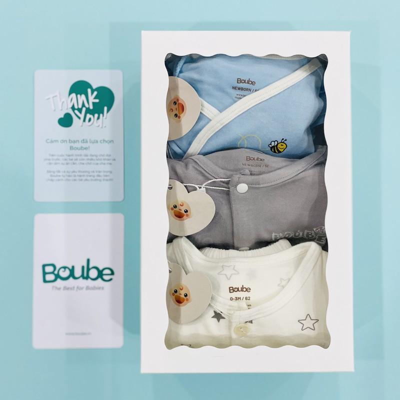 Combo quà tặng sơ sinh cho bé Boube - Chất liệu petit mềm mịn, thoáng mát - Size Newborn cho các bé dưới 6.5kg