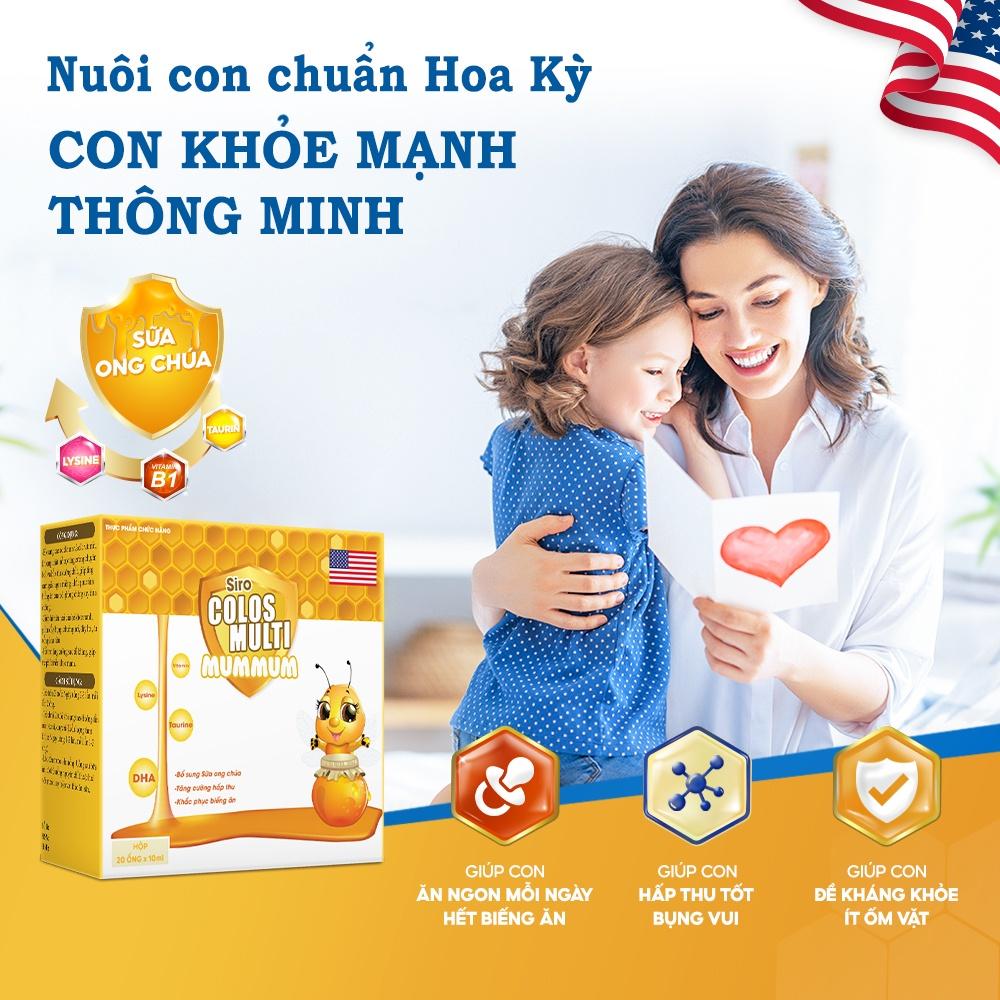 Siro Colosmulti MumMum hỗ trợ giúp trẻ ăn ngoan, tăng cường hấp thu hộp 20 ống x 10ml