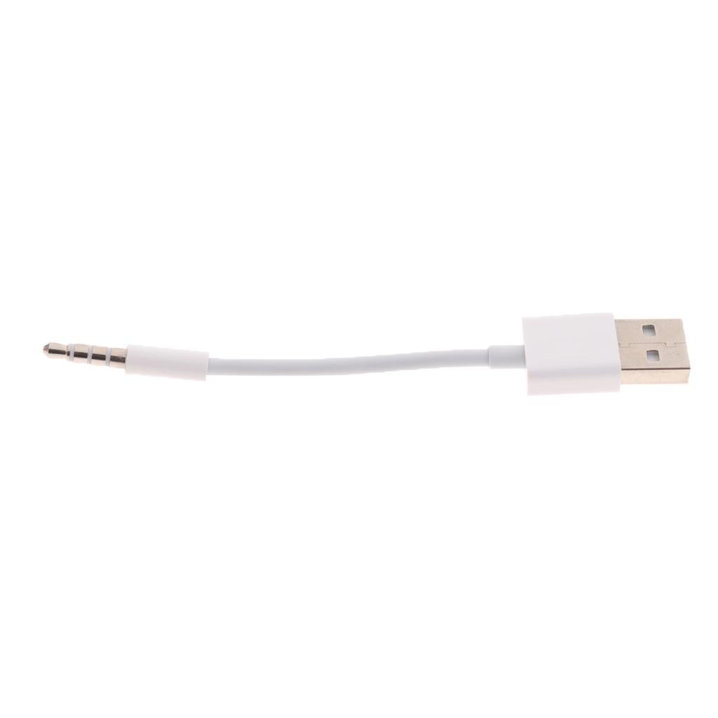 White AUX Audio to USB 2.0 Male Adapter Cable 3.5MM Charging Cable Cord for iPod