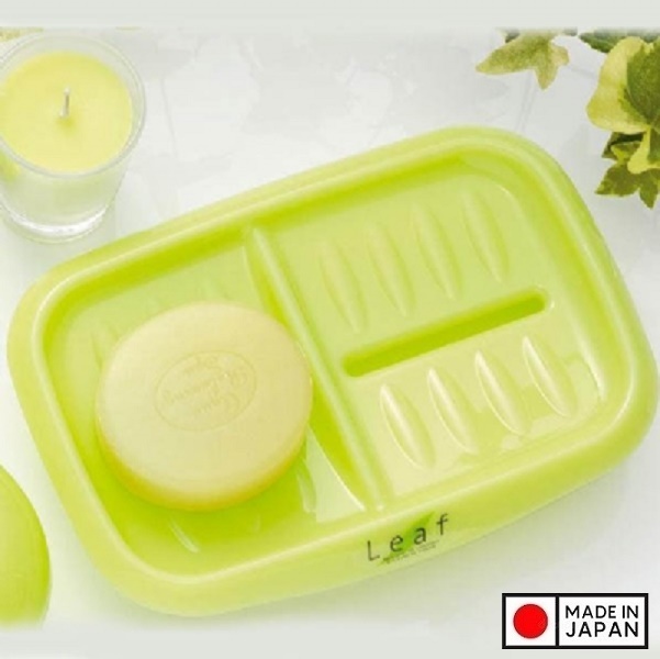 Khay đựng xà bông đôi Leaf sản xuất Inomata, làm từ nhựa PP cao cấp kháng khuẩn an toàn và bền đẹp - nội địa Nhật Bản