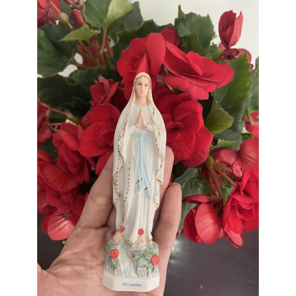 365. Mẹ lộ đức gốm sứ 10, 13cm tặng kèm lịch công giáo hoặc chuỗi
