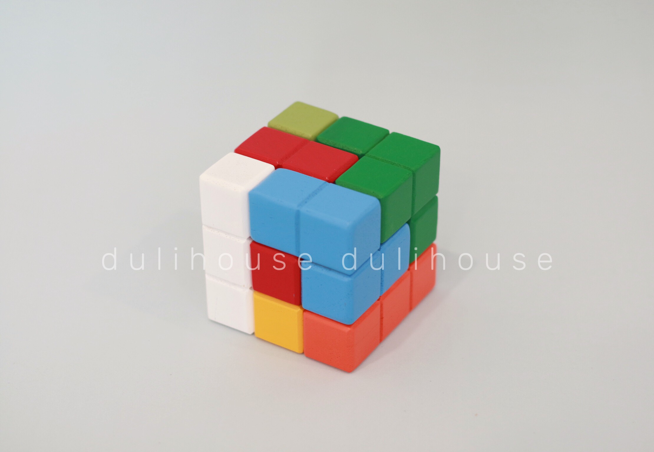 Rubik gỗ 7 sắc cầu vồng - Trò chơi kích thích vận động trí não cho Bé - Gỗ tự nhiên an toàn