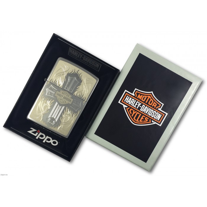 Bật Lửa Zippo Harley Davidson Cross Polished Chrome 28982