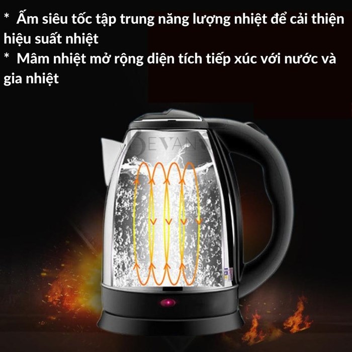 [TRỢ GIÁ 3 NGÀY] Ấm Siêu Tốc Công Suất 1500W SM05 BEVANO, Bình Đun Siêu Tốc 1.8 Lít Phù Hợp Với Nhu Cầu Đun Nước Nhanh