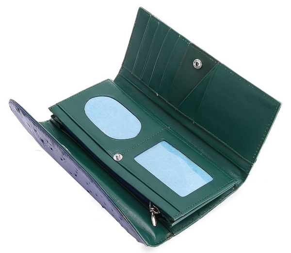 Ví nữ da đà điểu nhiều loại màu xanh HJ93402-11-20-47-53