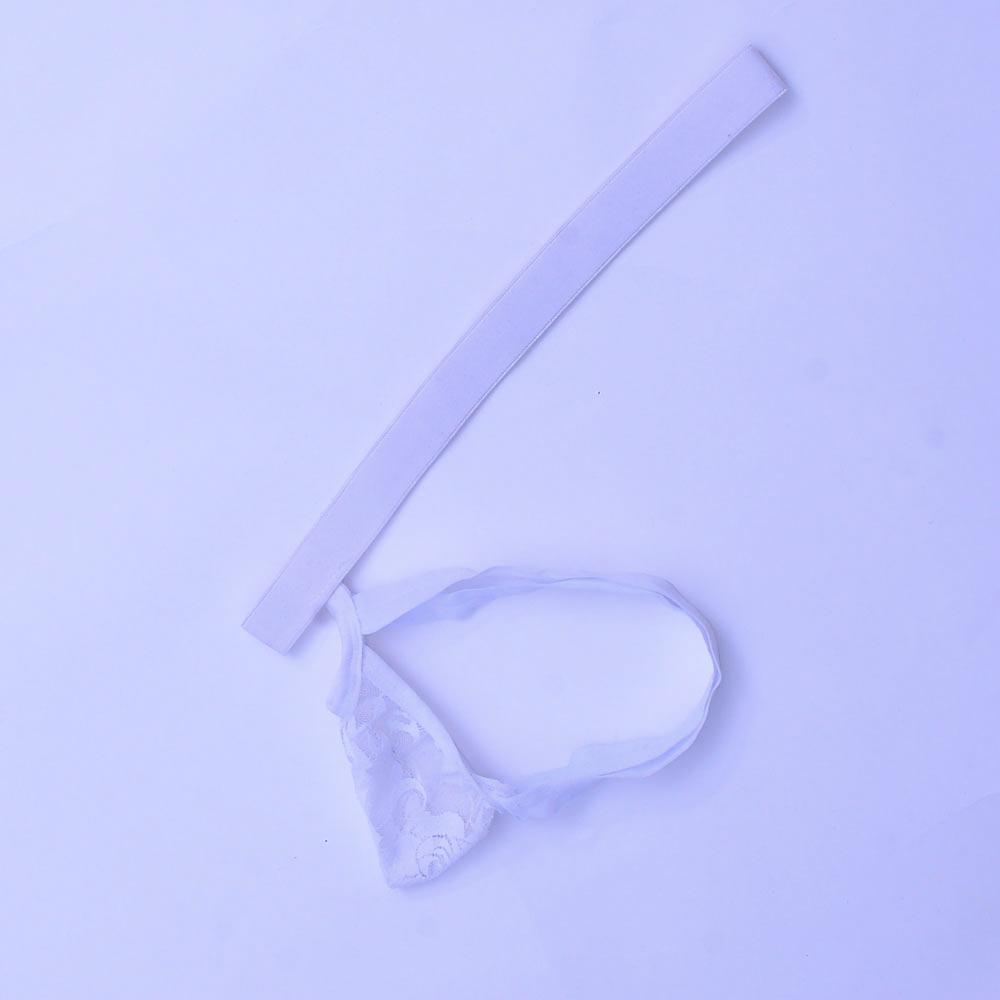2-3pack Men's Lace Opening Pouch G-string Underwear Thong Panty White