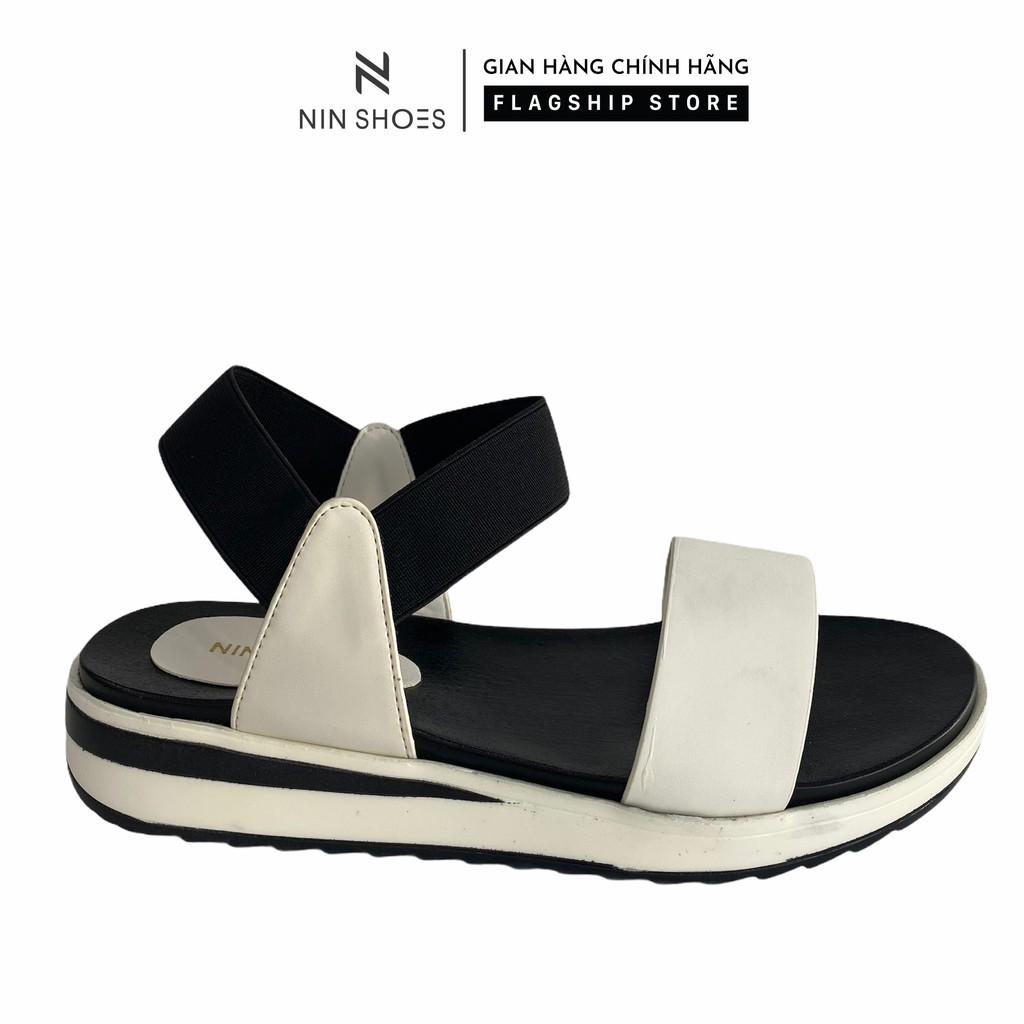 Dép sandal nữ Ninshoes - Dép quai hậu nữ quai ngang bản to quai hậu chun