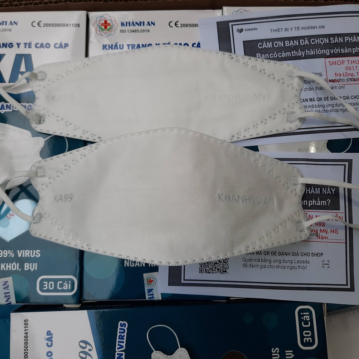 30 cái Khẩu trang y tế 4D Khánh An KA99 ngăn vi khuẩn 99% công nghệ Hàn Quốc KF94 ôm sát khuôn mặt không dính son và dễ thở