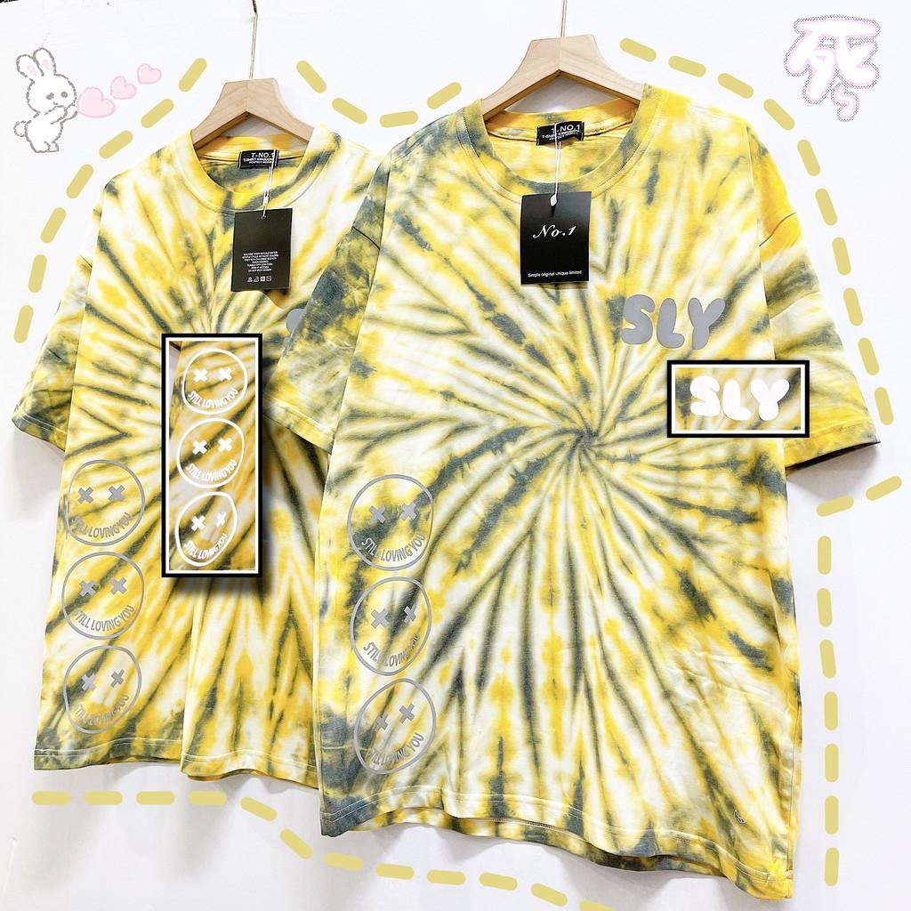 Áo loang tie dye unisex form rộng Tie Boutique nhiều hình - xoáy vàng đen