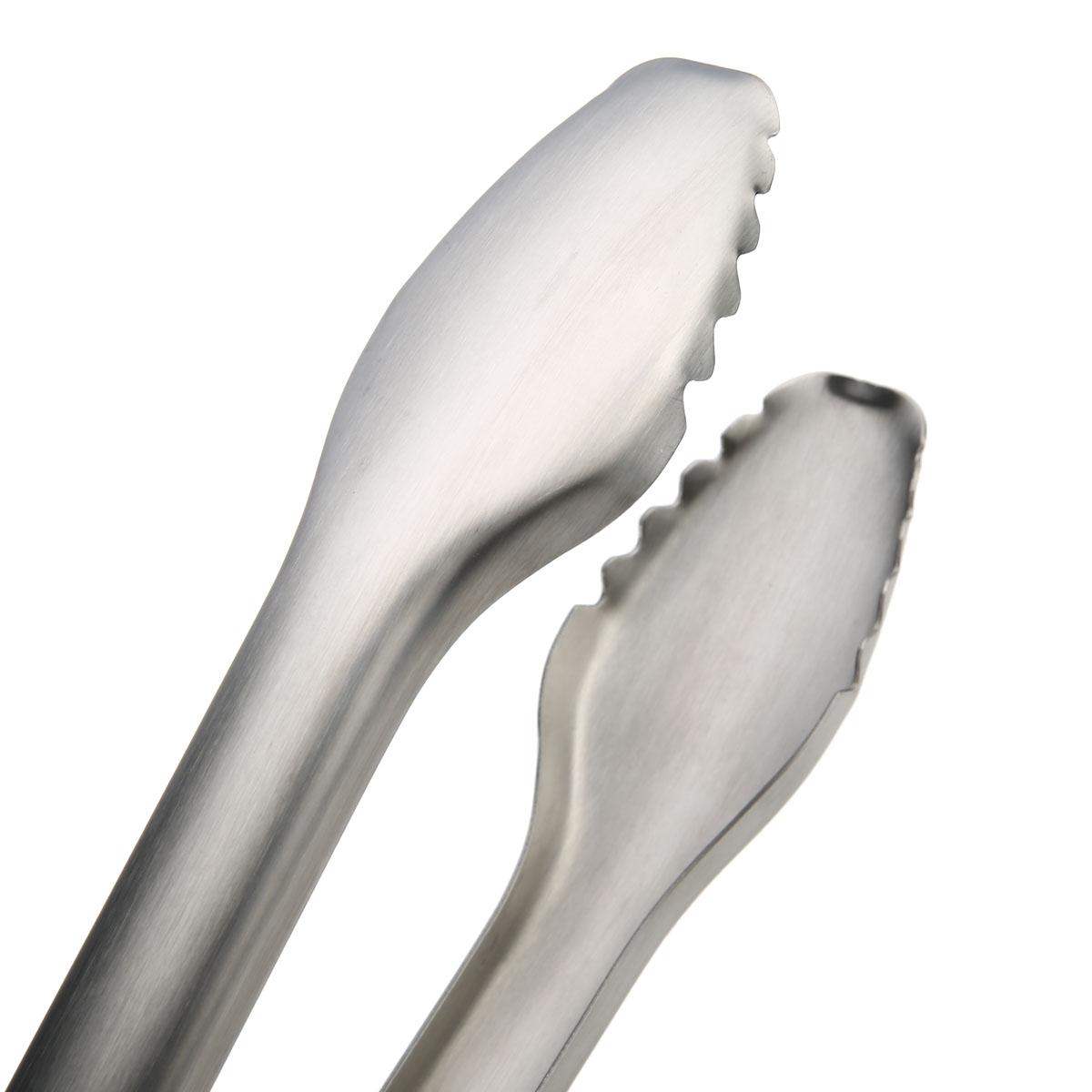 Vỉ Nướng BBQ Tông Thép Không Gỉ Tay Cầm Gỗ Nấu Ăn Nhà Bếp Nướng Thịt Nướng Không Dính Salad Kẹp Gắp Thức Ăn Phụ Kiện Nhà Bếp