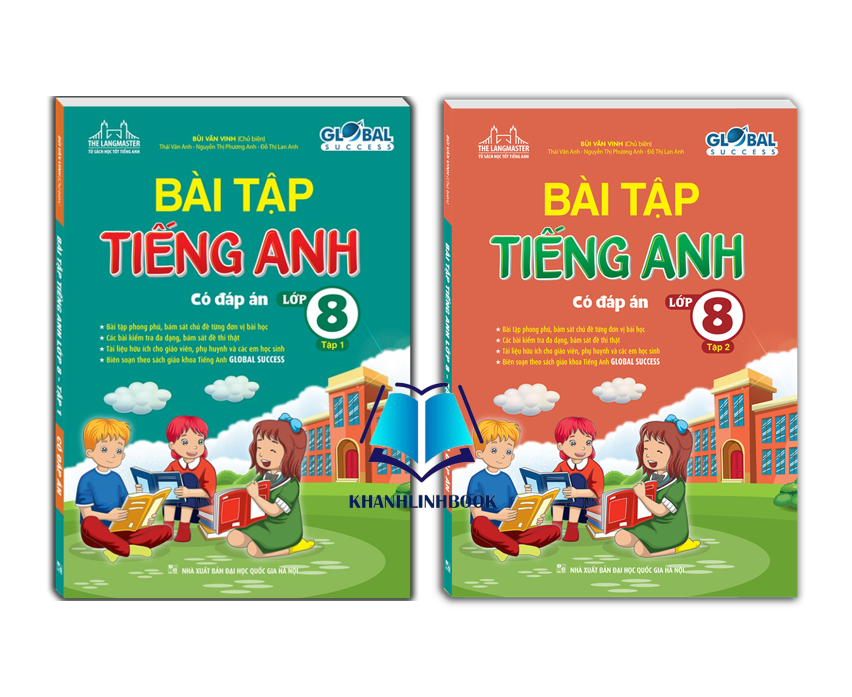 Sách - Combo GLOBAL SUCCESS - Bài tập tiếng anh lớp 8 Tập 1 + 2