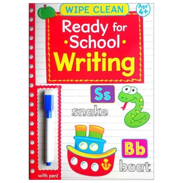 Wipe Clean Ready For School Book With Pen: Writing