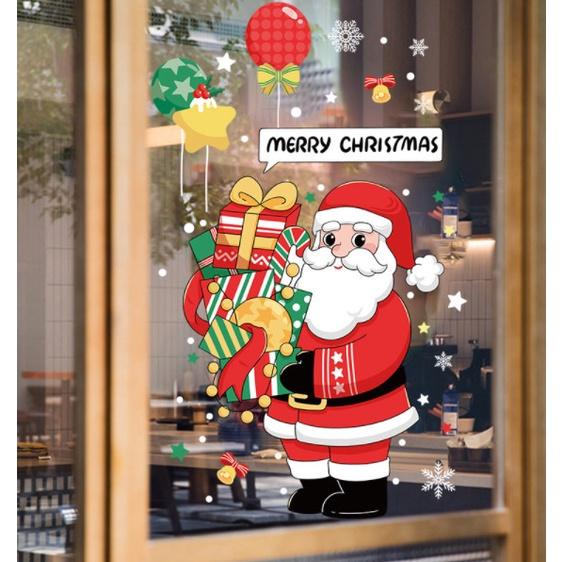Decal trang trí Noel Hít Tĩnh Điện 2 mặt - ÔNG GIÀ NOEL SIZE LỚN 2 MẪU CHỌN LỰA