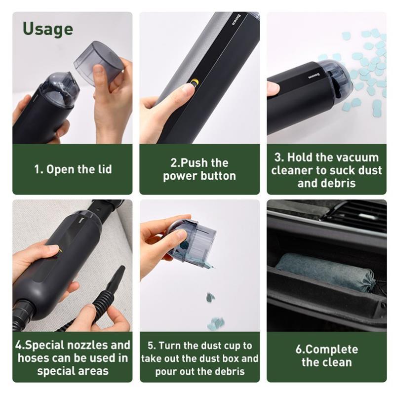 Máy hút bụi pin sạc cầm tay dùng cho xe hơi Baseus A2 Car Vacuum Cleaner
