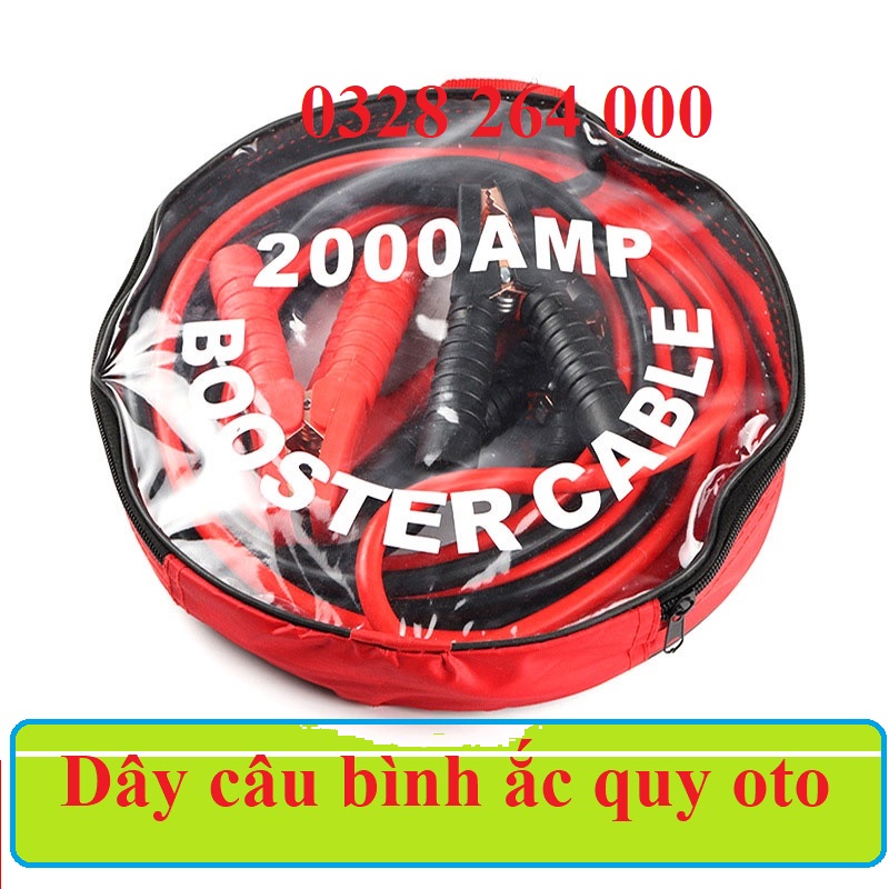 Dây câu bình Acquy ô tô cao cấp, khởi động ắc quy xe hơi 2000A* 4 mét