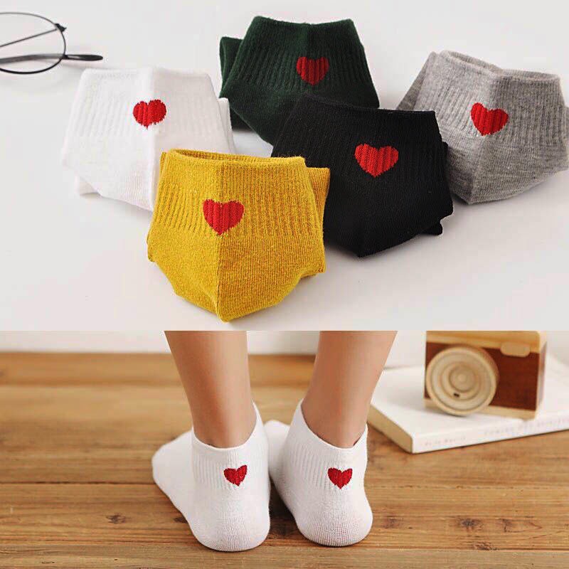 5 Đôi Tất Vớ Nam Nữ Cổ Ngắn Cute Dễ Thương Nhiều Mẫu Phong Cách vintage Hàn Quốc