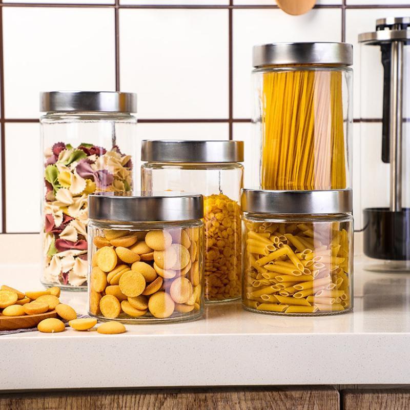 Hũ thủy tinh tròn nắp vặn inox Sapata 750ml