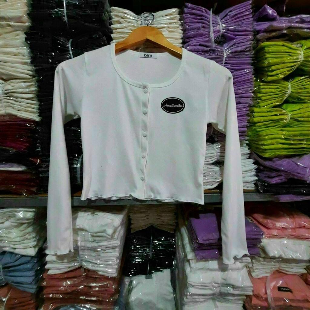 ÁO CROPTOP LOGO TAY DÀI CHẤT LIỆU THUN GÂN