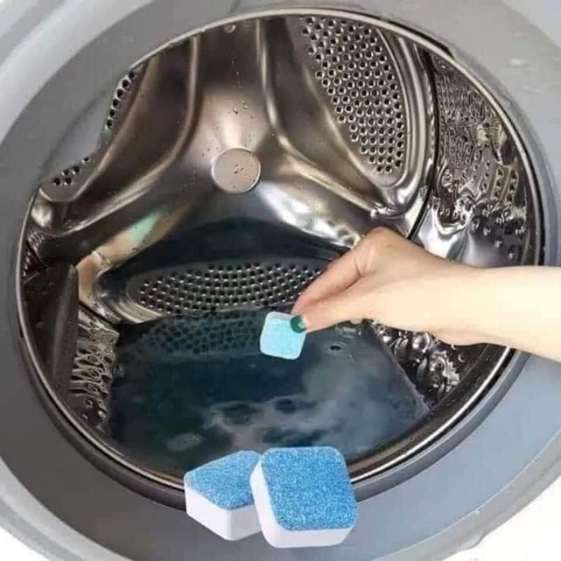 Hộp 12 viên tẩy sạch lồng máy giặt , loại bỏ cặn lắng và chất bẩn gây mùi hôi trong máy giặt và đường ống thoát nước , khử mùi , khử khuẩn , khử nấm mốc ,   giúp làm sạch quần áo , phù hợp với tất cả các loại máy giặt 