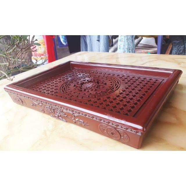 Khay trà giả gỗ 32x22cm cực đẹp