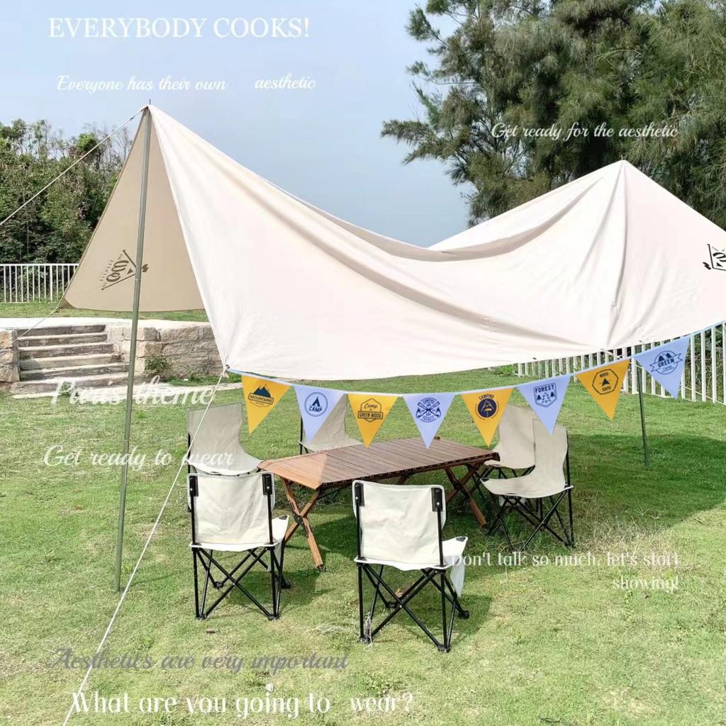 Dây cờ tam giác cắm trại, Lều camping Picnic dây cờ dài 2,5m, trang trí Treo tường, Sinh nhật, Decor