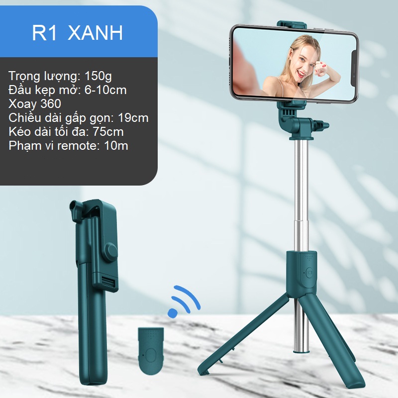 Gậy chụp ảnh R1 Gậy tự sướng R1 bluetooth 3 chân có điều khiển từ xa gấp gọn đa năng