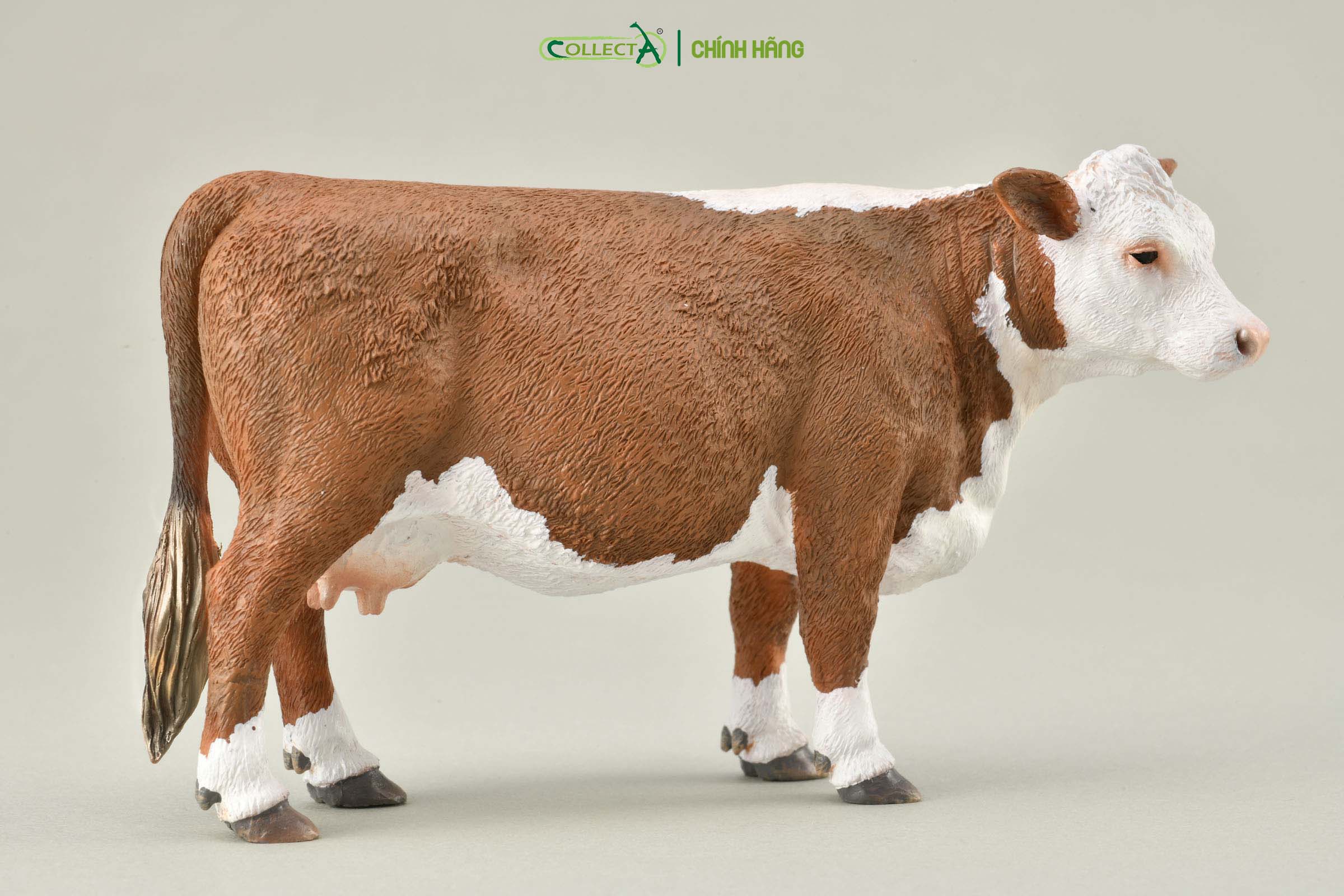 Mô hình thu nhỏ: Bò Hereford mẹ  - Hereford Cow  , hiệu: CollectA, mã HS 9650190[88860] -  Chất liệu an toàn cho trẻ - Hàng chính hãng