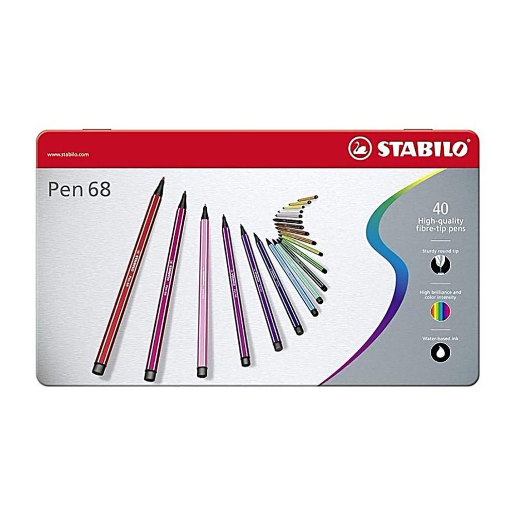 Bút lông màu STABILO Pen 68 1.0mm 40 màu/hộp thiếc (PN6840M)