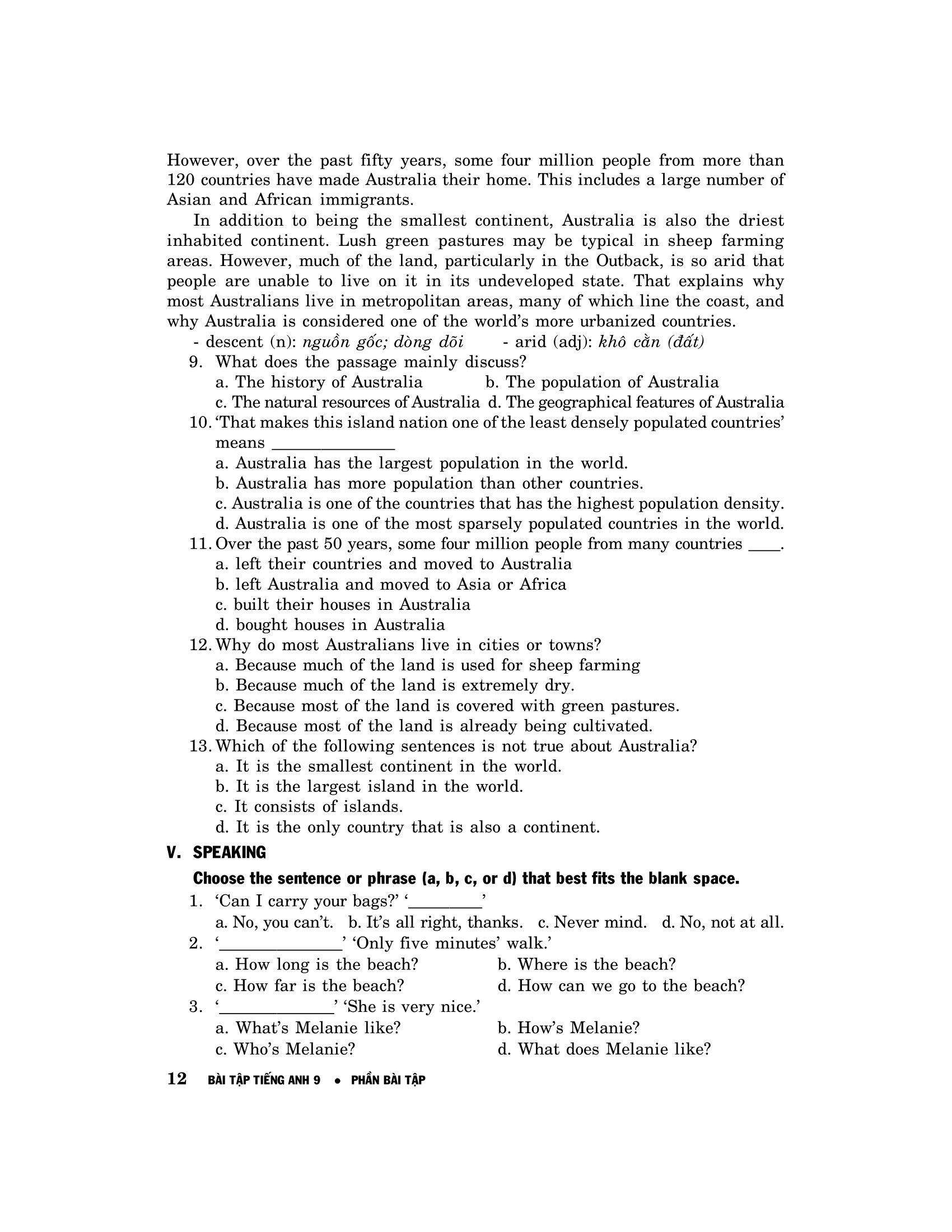 Sách Bài Tập Tiếng Anh 9 - Không Đáp Án (Tái Bản 2020)