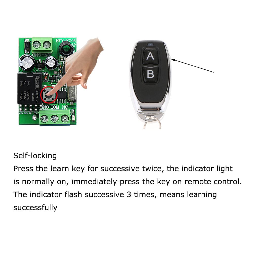 1CH Wireless RF Remote Control Switch Transmitter + Receiver 01 AB Button