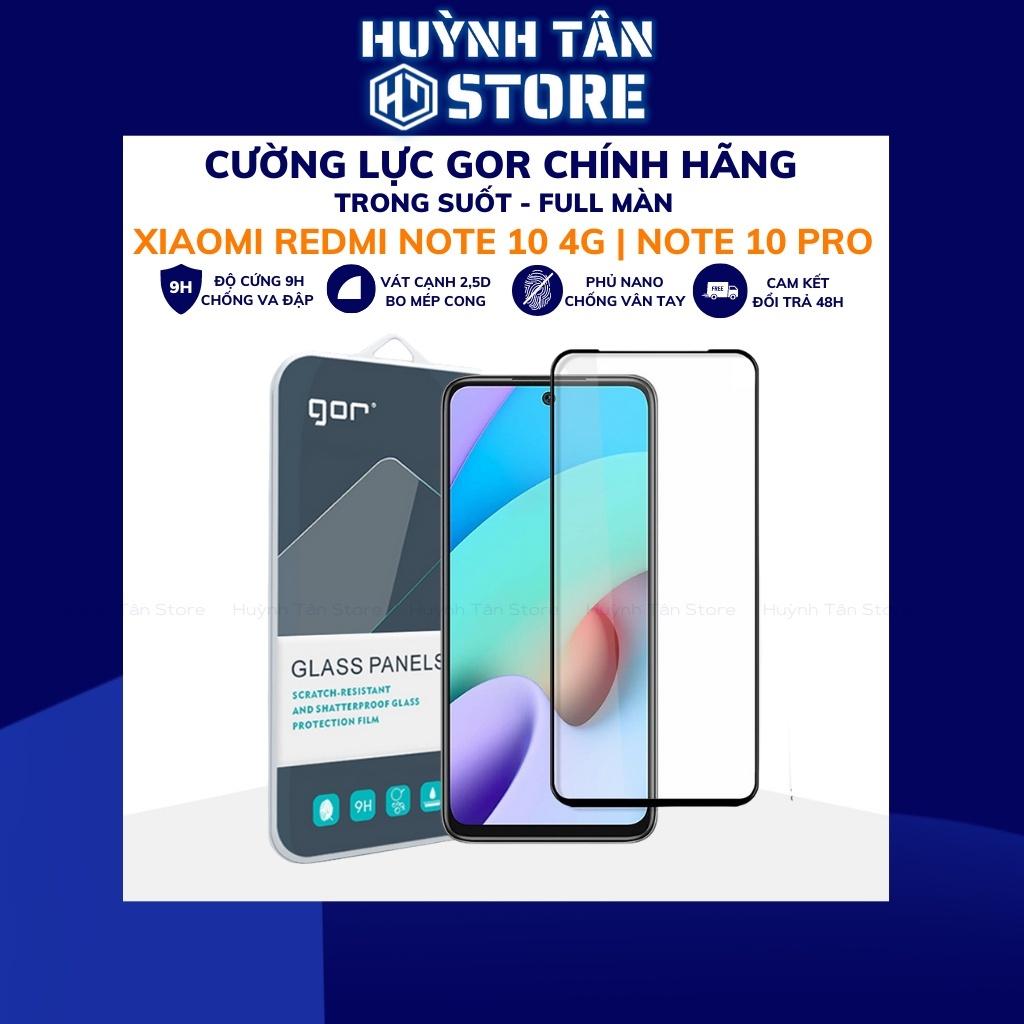Cường lực redmi note 10 4g rm note 10 pro trong suốt FULL MÀN chống bám vân tay chính hãng GOR phụ kiện huỳnh tân store - Hàng nhập khẩu