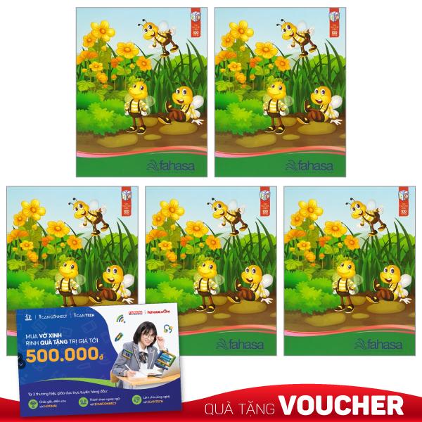Combo 5 Tập Học Sinh 4 Ô Ly 100 Trang ĐL 70g/m2 - FAHASA (Mẫu Màu Giao Ngẫu Nhiên)