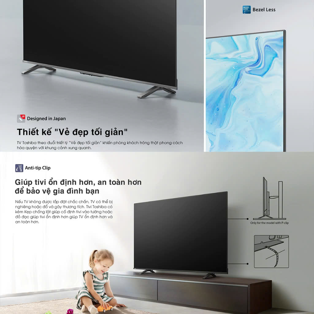 Smart Tivi TOSHIBA 50 inch 50E330NP, Màn Hình LED 4K UHD - Loa 24W - Hàng Chính Hãng