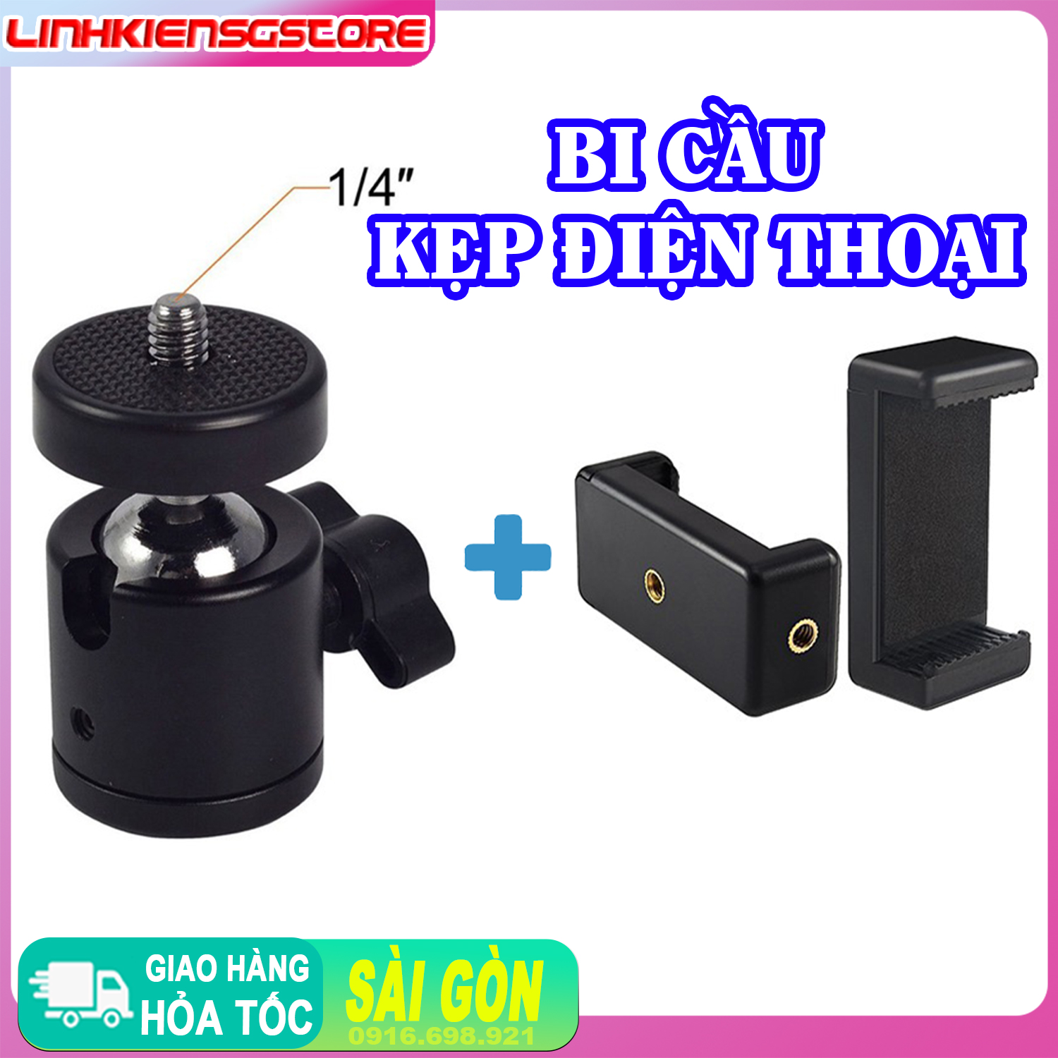 Chân điện thoại livestream cao 2m kẹp điện thoại và Remote bluetooth