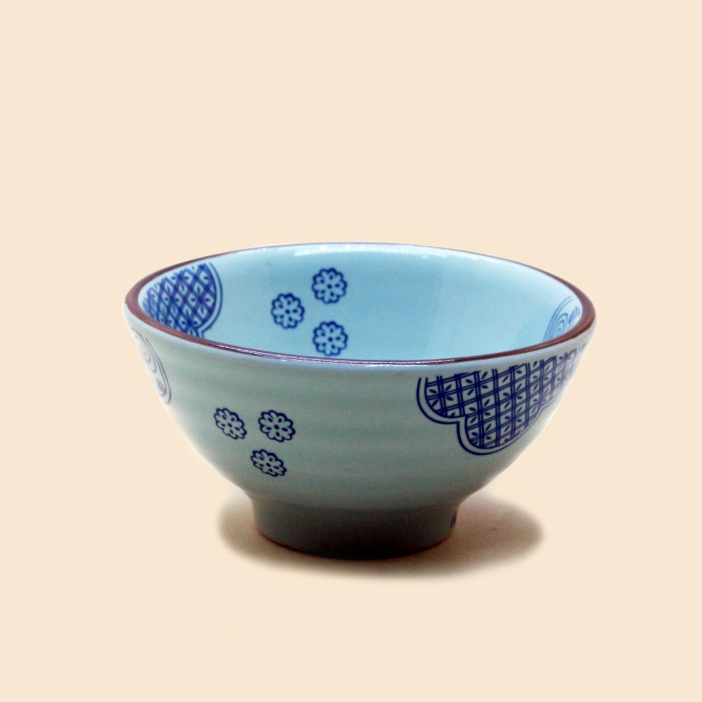 Set 4 Chén Gốm Hoa Văn Mây - Gốm Việt