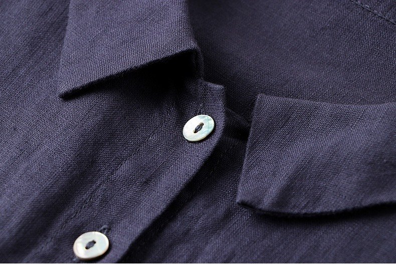Đầm linen nữ suông trơn basic đơn giản phối cổ Đức nhiều màu cho các nàng lựa chọn da215