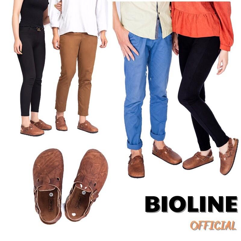 Dép sục birken da bò thật cao cấp dép bít mũi Bioline unisex - Bioline Official