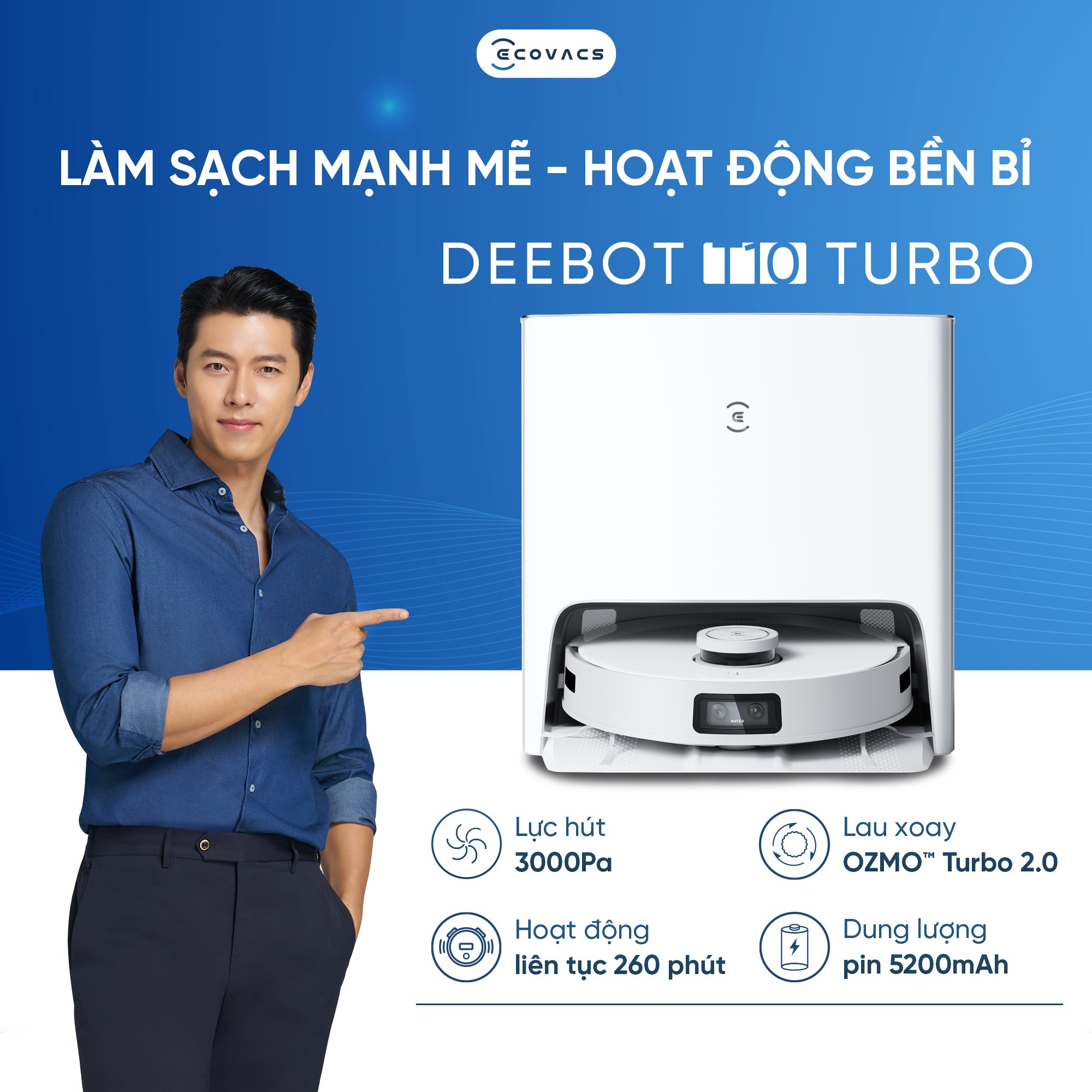 Khăn lau xoay dành cho Ecovacs T10 Omni/ T10 Turbo(Nội địa)_Hàng chính hãng