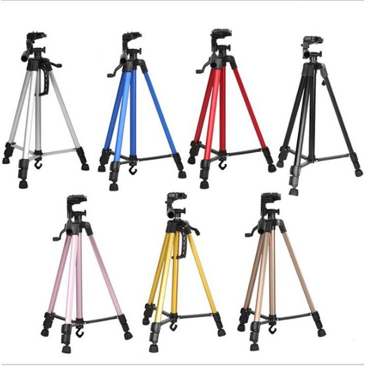 Chân Giá Đỡ Điện Thoại, Máy Ảnh Tripod 3366 Cao 140cm Kèm Đầu Kẹp Và Túi Đựng