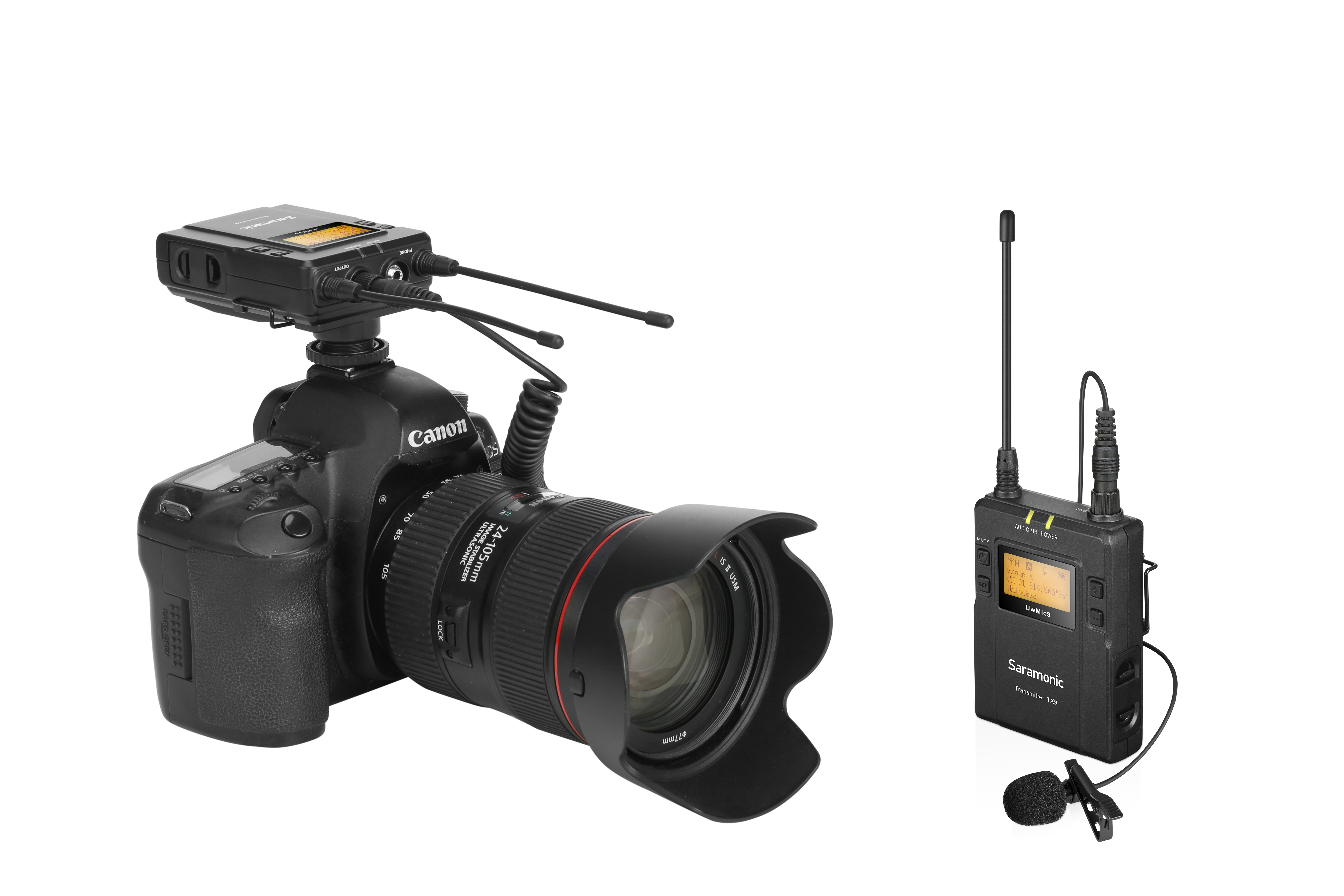 Bộ Micro Thu Âm Không Dây Saramonic Uwmic9 Kit1 - Quay Phim / Vlog / Livestream - Hàng Chính Hãng 