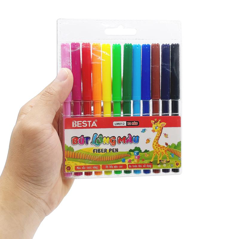 Vỉ 12 Bút Lông Màu - Besta LM012