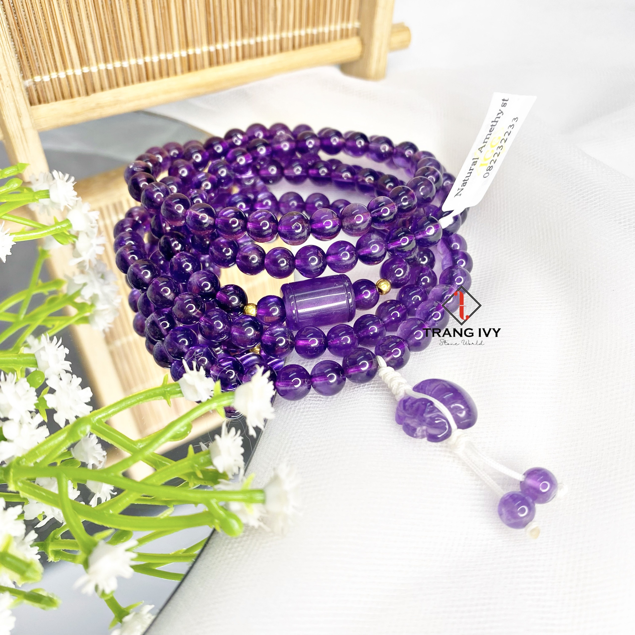 Vòng Tay Thạch Anh Tím Quấn 5 Vòng