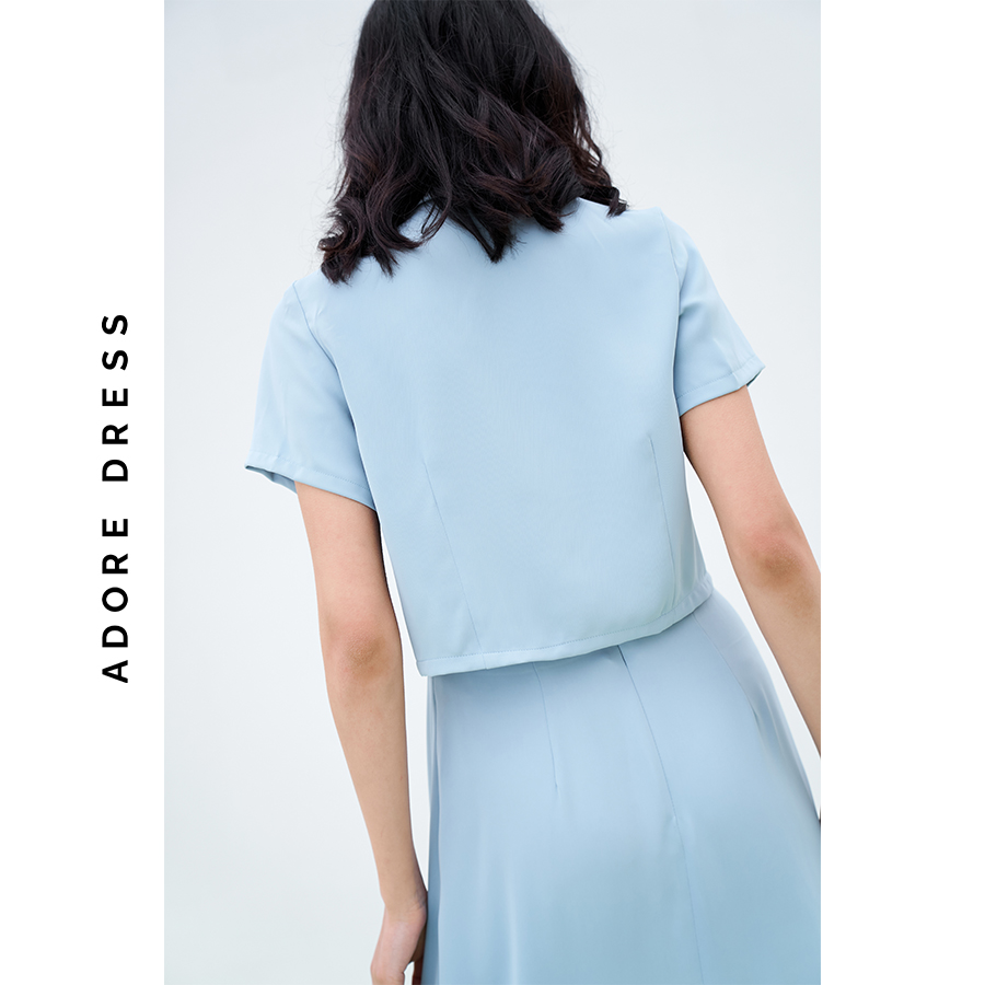 Áo sơ mi Tops tuytsy cổ 2 ve 3 khuy random 311TO1001 ADORE DRESS